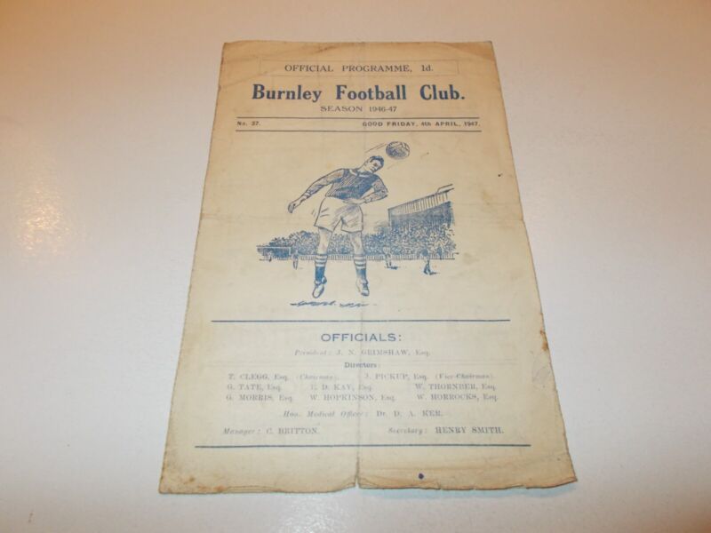 Burnley v Southampton 46/47 for sale on Ebay