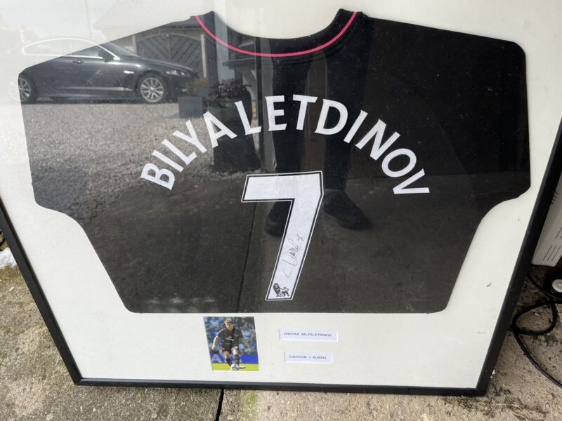 signed football shirt framed Everton for sale on Ebay
