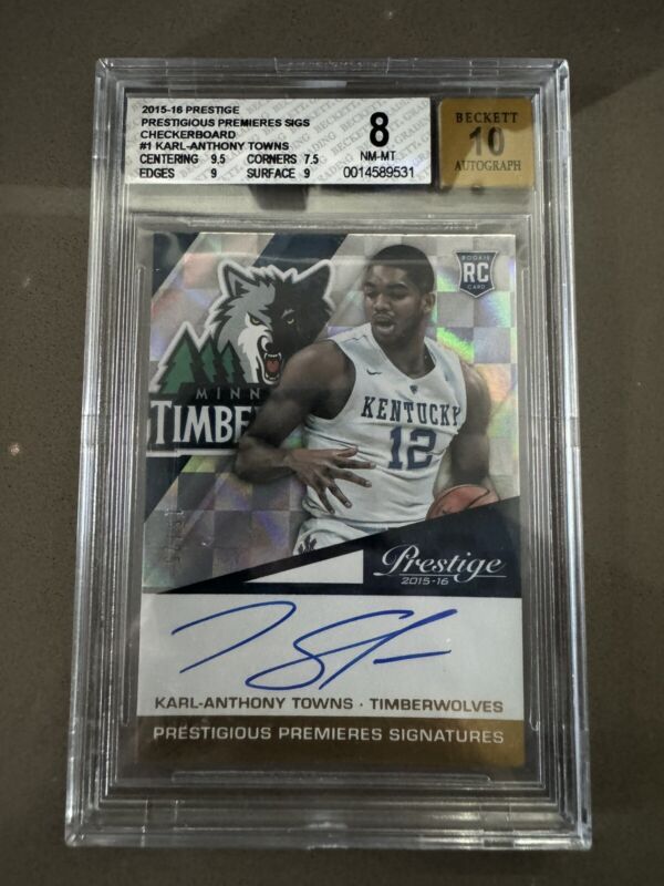 KARL-ANTHONY TOWNS 2015-16 Panini Prestige RC AUTO SSP #'d /25 T'WOLVES INVEST! for sale on Ebay