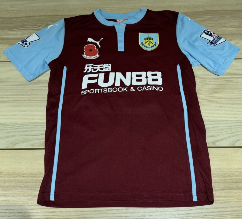 Burnley - David Jones 14 Match Worn Poppy Remembrance Football Shirt 2014/2015 for sale on Ebay