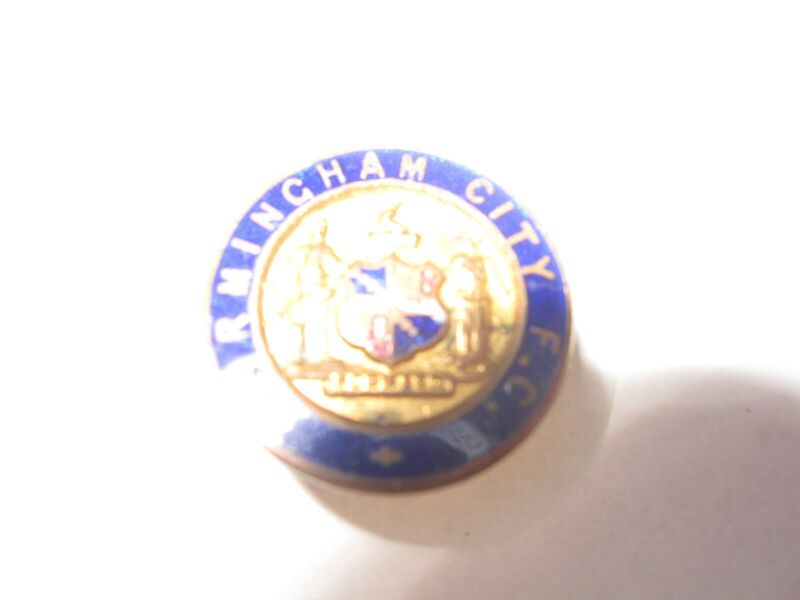 (JR) RARE OLD  BIRMINGHAM CITY FOOTBALL CLUB ENAMEL BUTTONHOLE BADGE BY VAUGHTON for sale on Ebay