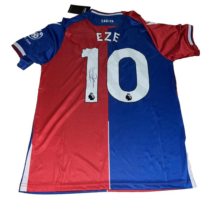 Hand Signed Eberechi Eze Name & Number 10 Crystal Palace Home 2023/24 Shirt for sale on Ebay
