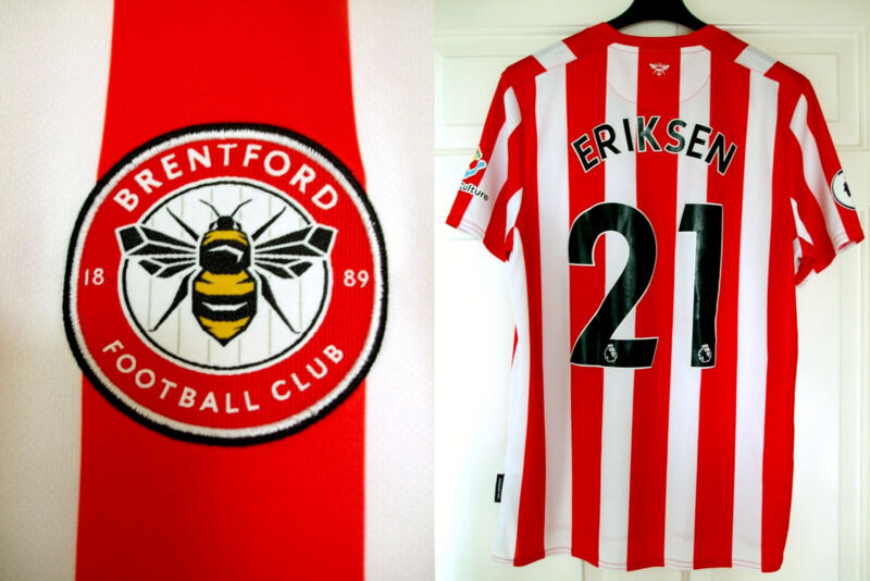  21/22 Brentford Shirt #21 Eriksen LARGE Excellent Condition (Denmark Man Utd) for sale on Ebay