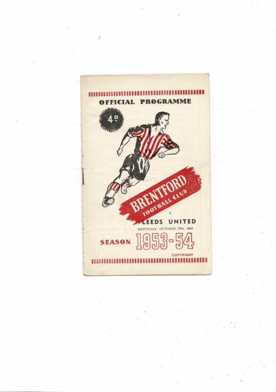 1953/54 Brentford v Leeds United Football Programme for sale on Ebay