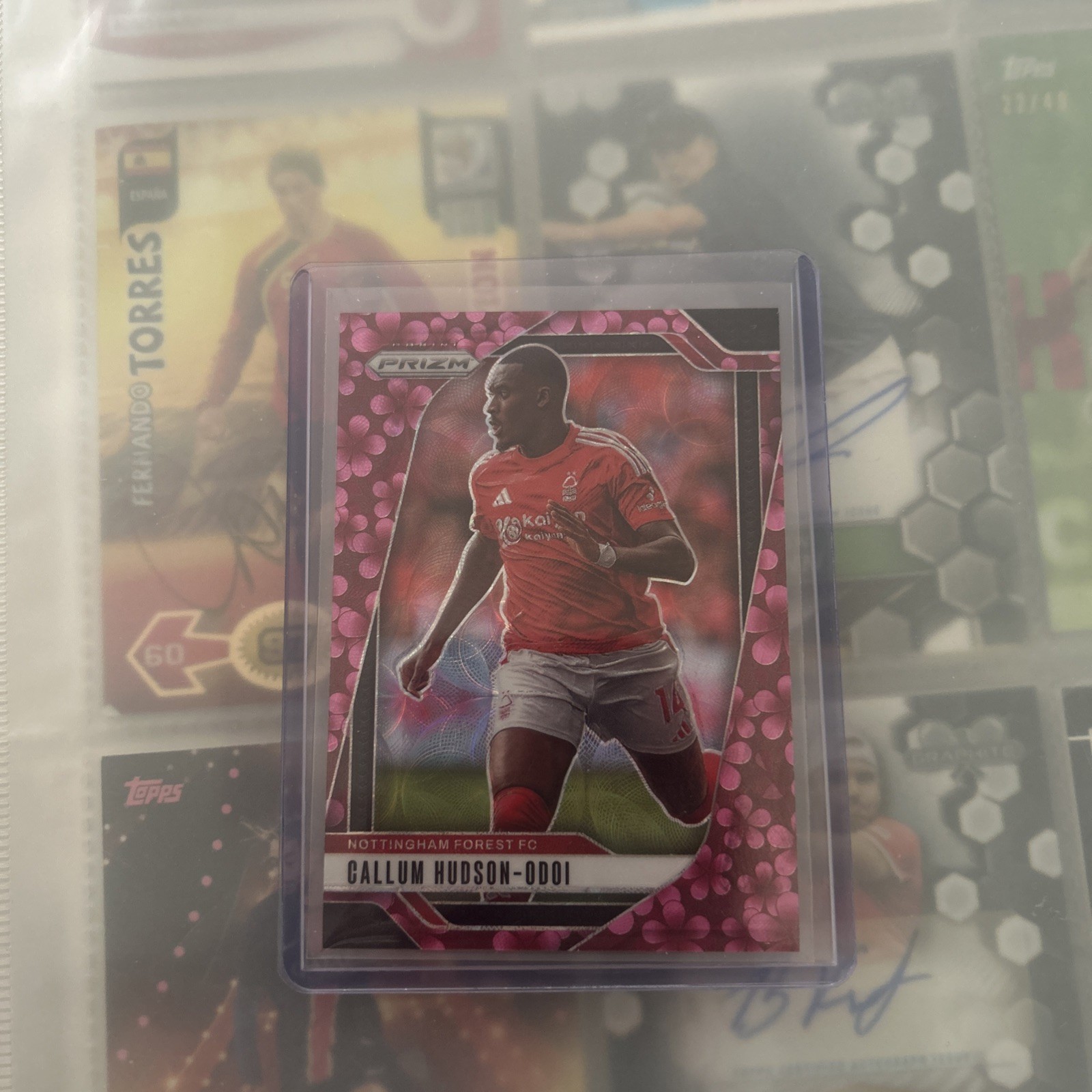 2024-25 Panini Prizm PL Nottingham Forest Callum Hudson-Odoi Plum Blossom 3/8 for sale on Ebay