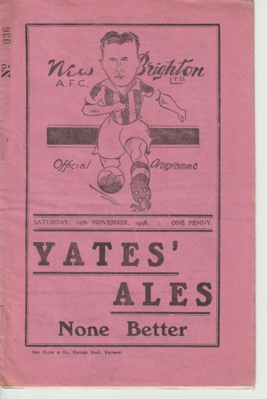New Brighton v Southport - Lancashire Combination - November 19, 1938 for sale on Ebay