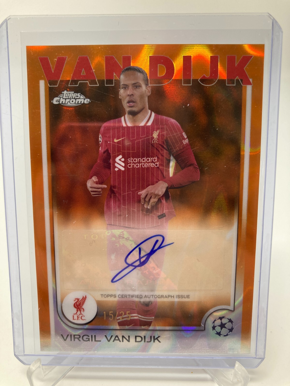 TOPPS CHROME 24/25 VIRGIL VAN DIJK LIVERPOOL AUTO 15/25. for sale on Ebay