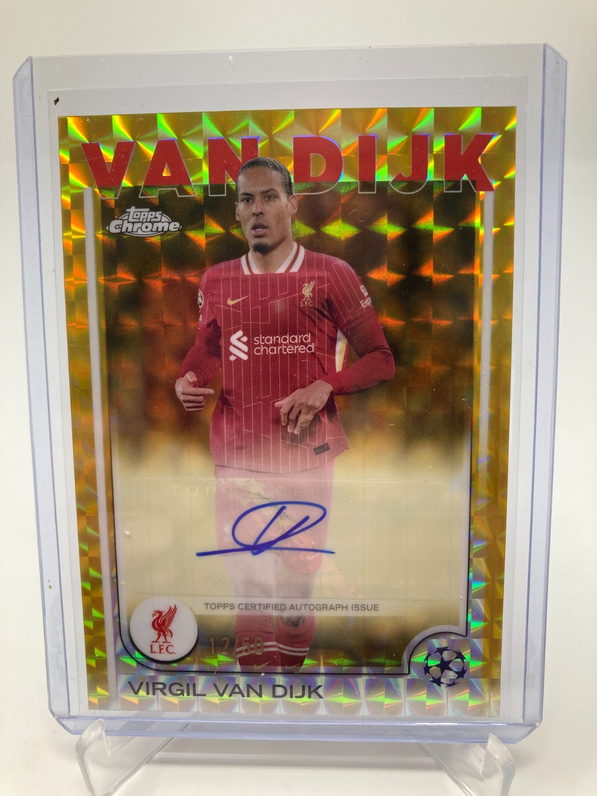 TOPPS CHROME 24/25 VIRGIL VAN DIJK LIVERPOOL AUTO 12/50. for sale on Ebay