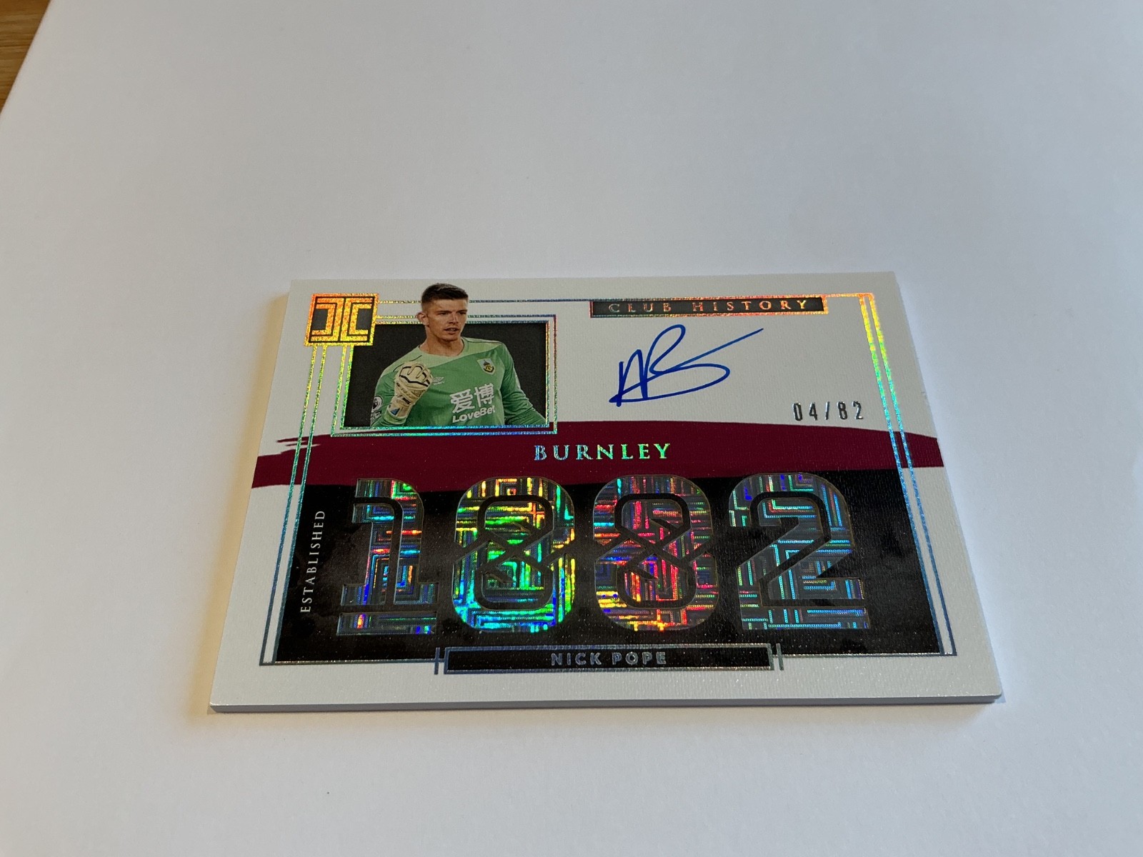 BURNLEY NICK POPE SIGNED CARD 1882 CLUB HISTORY 4/82 for sale on Ebay