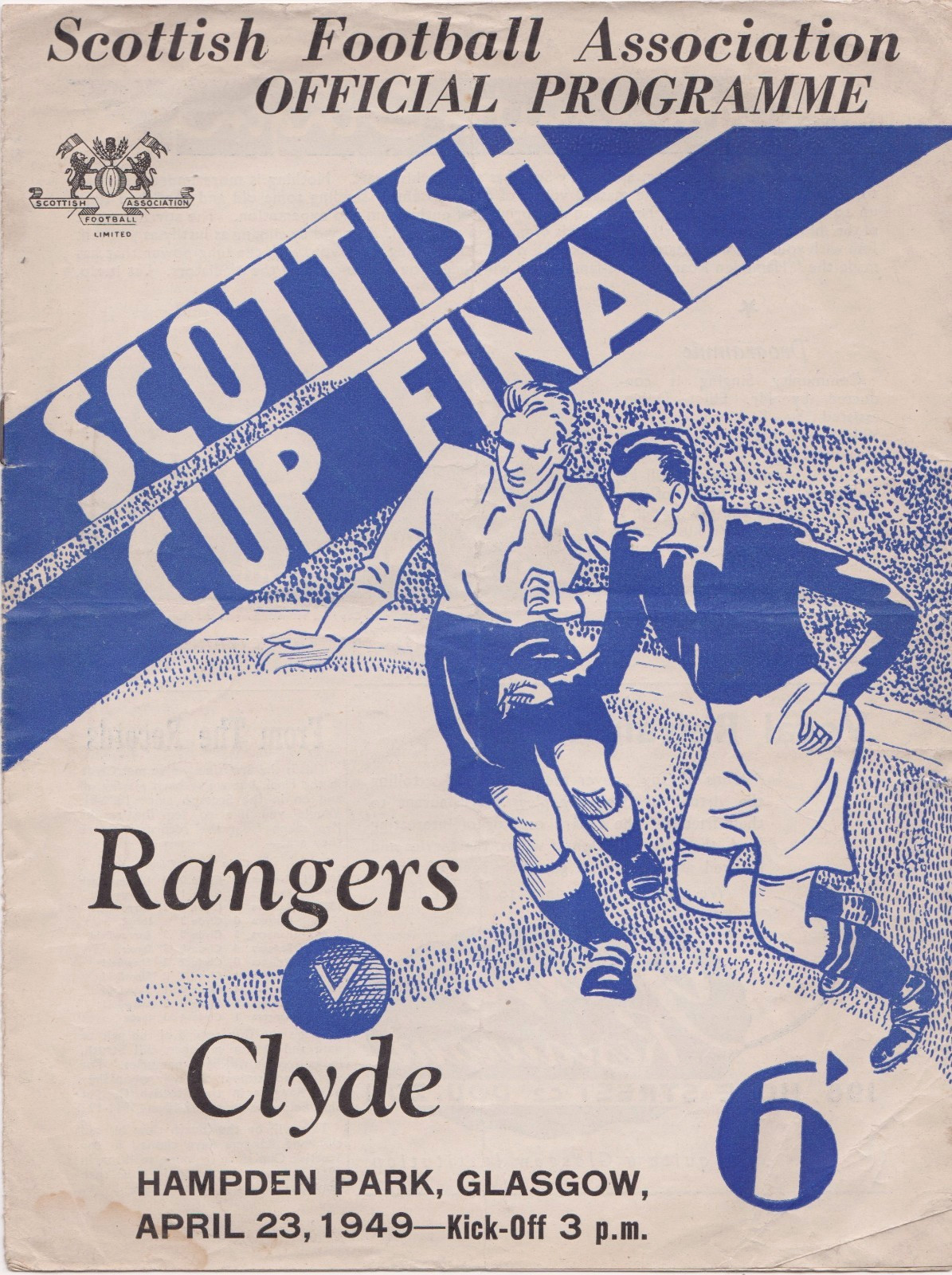 SCOTTISH CUP FINAL FOOTBALL PROGRAMME GLASGOW RANGERS V CLYDE 1949 for sale on Ebay