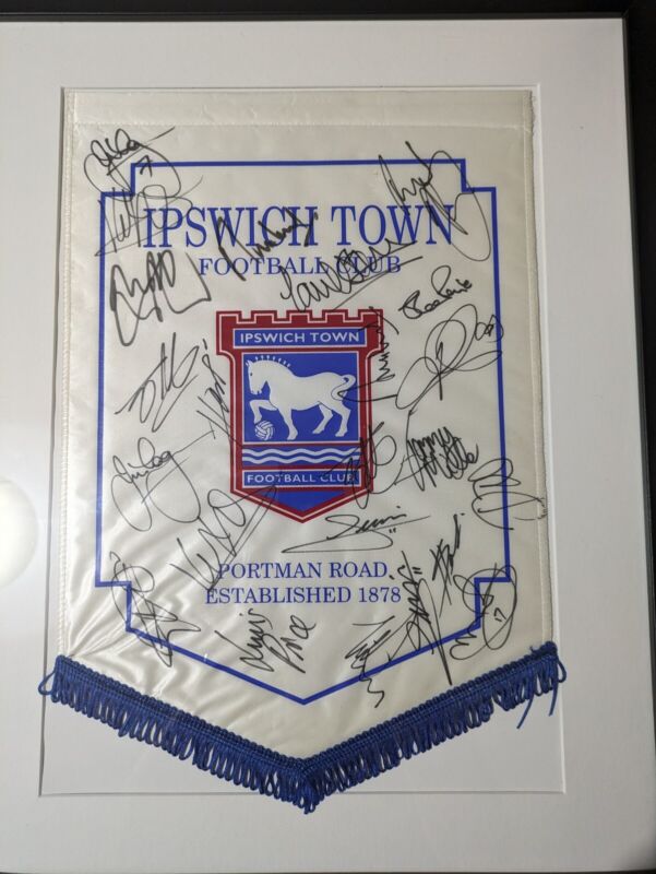 Framed Squad Signed Ipswich Town Pennant 2004/2005 Season for sale on Ebay