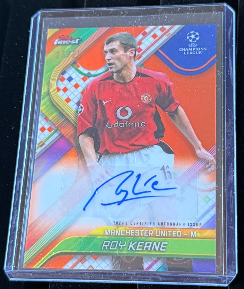 Topps Finest UCL 2024/25 Card Roy Keane Auto 25/25 Manchester United Card for sale on Ebay