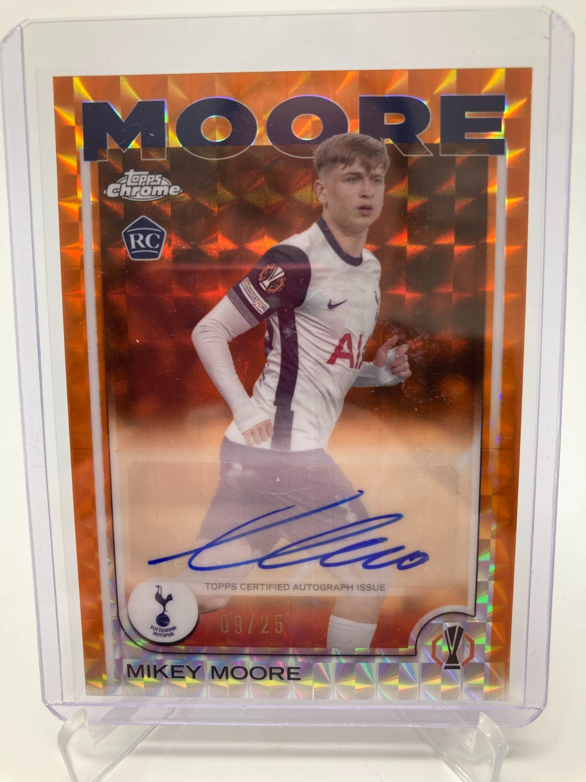 TOPPS CHROME  24/25 MIKEY MOORE TOTTENHAM AUTO 9/25.. for sale on Ebay