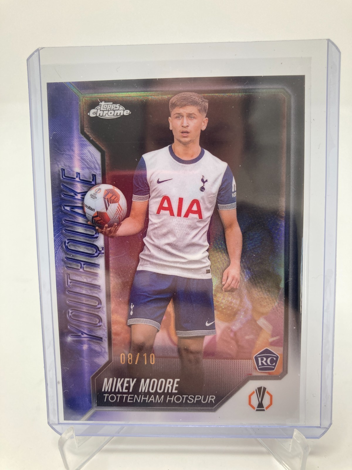 TOPPS CHROME  24/25 MIKEY MOORE TOTTENHAM YOUTHQUAKE 8/10.. for sale on Ebay