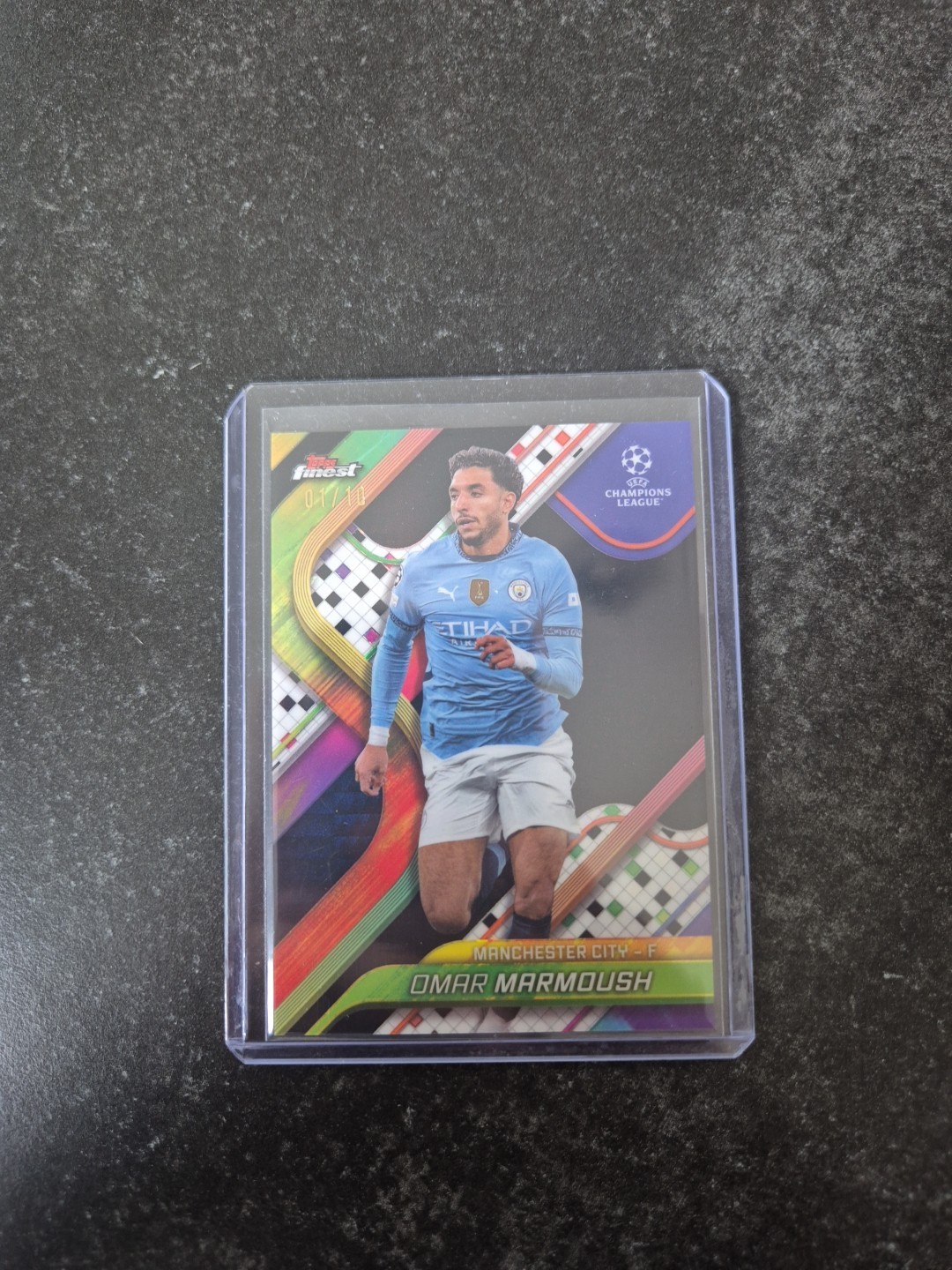 Topps Finest ucc 24/25 Omar Marmoush /10 Manchester City FIRST CARD for sale on Ebay