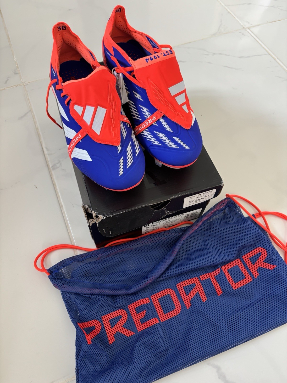 Adidas Predator Elite Tongue Lucid Blue Football Boots - UK 9.5 - FG  for sale on Ebay