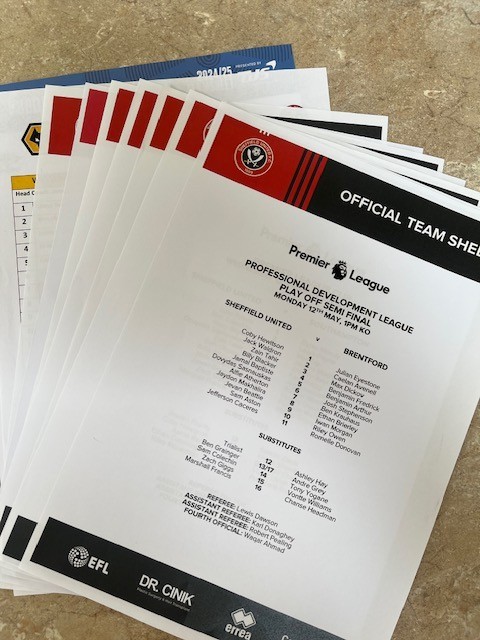 Sheffield United U21 team sheets - 2024/25 - 9 off (7 home/2 away) for sale on Ebay
