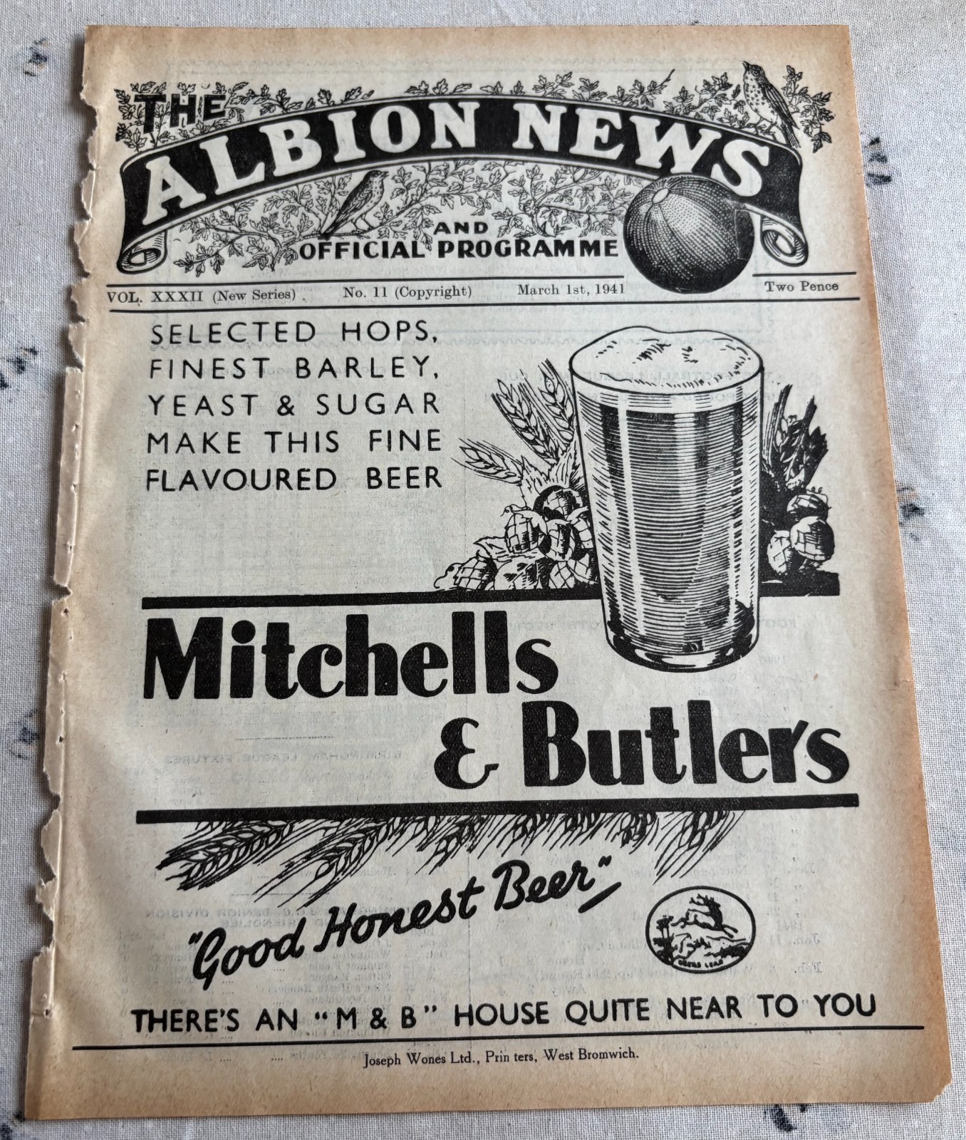 West Bromwich Albion v Mansfield Town 1940/41 Ex-Bound Volume for sale on Ebay
