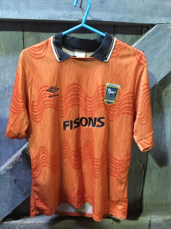 Ipswich Town FC Fisons Umbro Football ITFC Away Shirt 1989 to 1992 Size M Orange for sale on Ebay