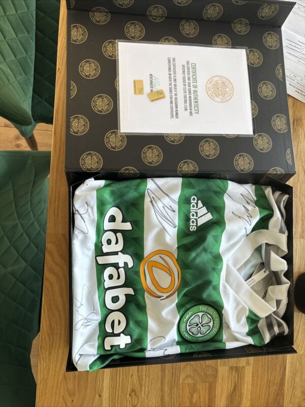 2022-23 Celtic Treble Winners Home Shirt Squad Signed Official COA & Gift Box for sale on Ebay