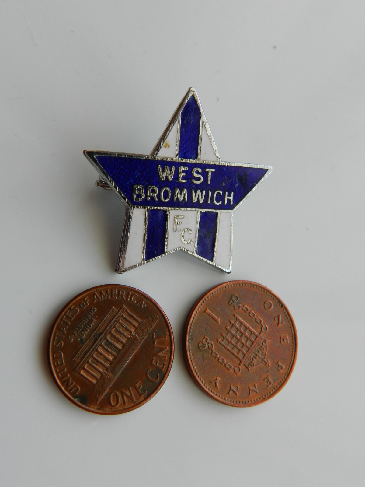 A VINTAGE ENAMEL FOOTBALL BADGE, WEST BROMWICH FOOTBALL CLUB. By AEW, B'HAM. for sale on Ebay