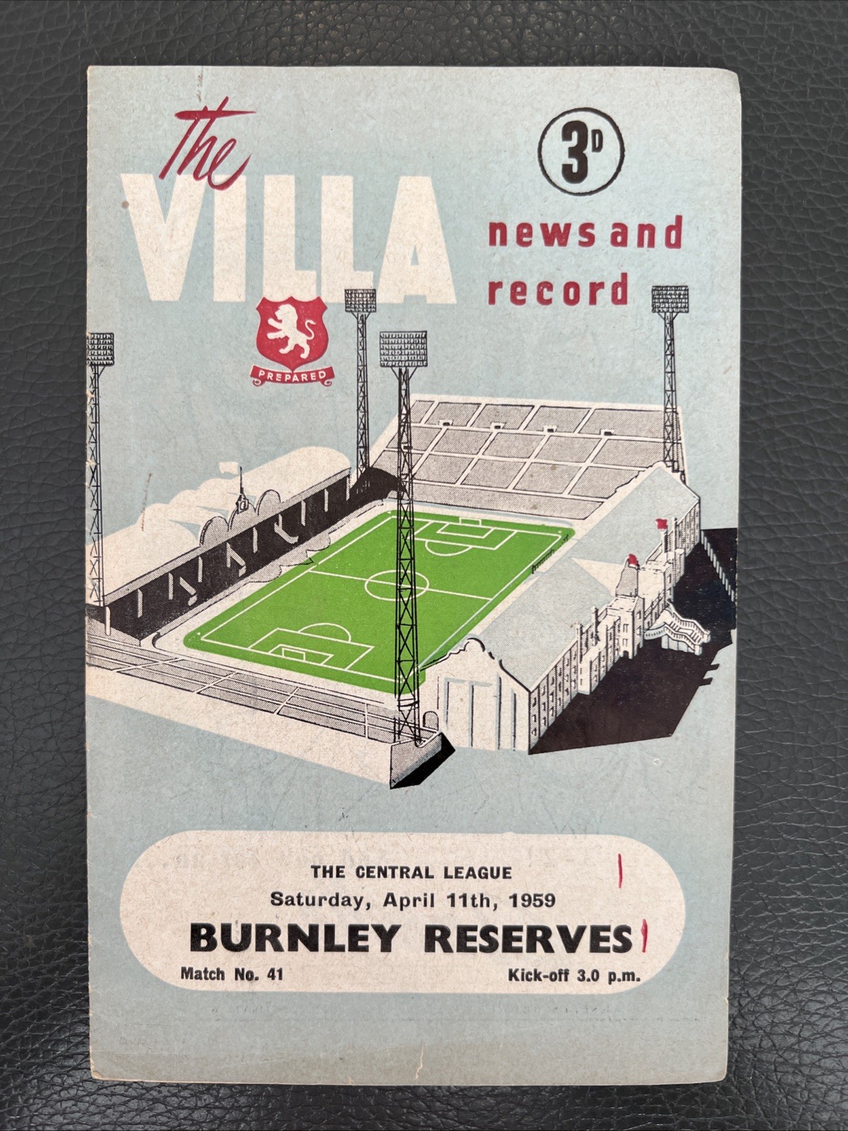 11.4.1959. Aston Villa Reserves v Burnley Res, (Central League). for sale on Ebay
