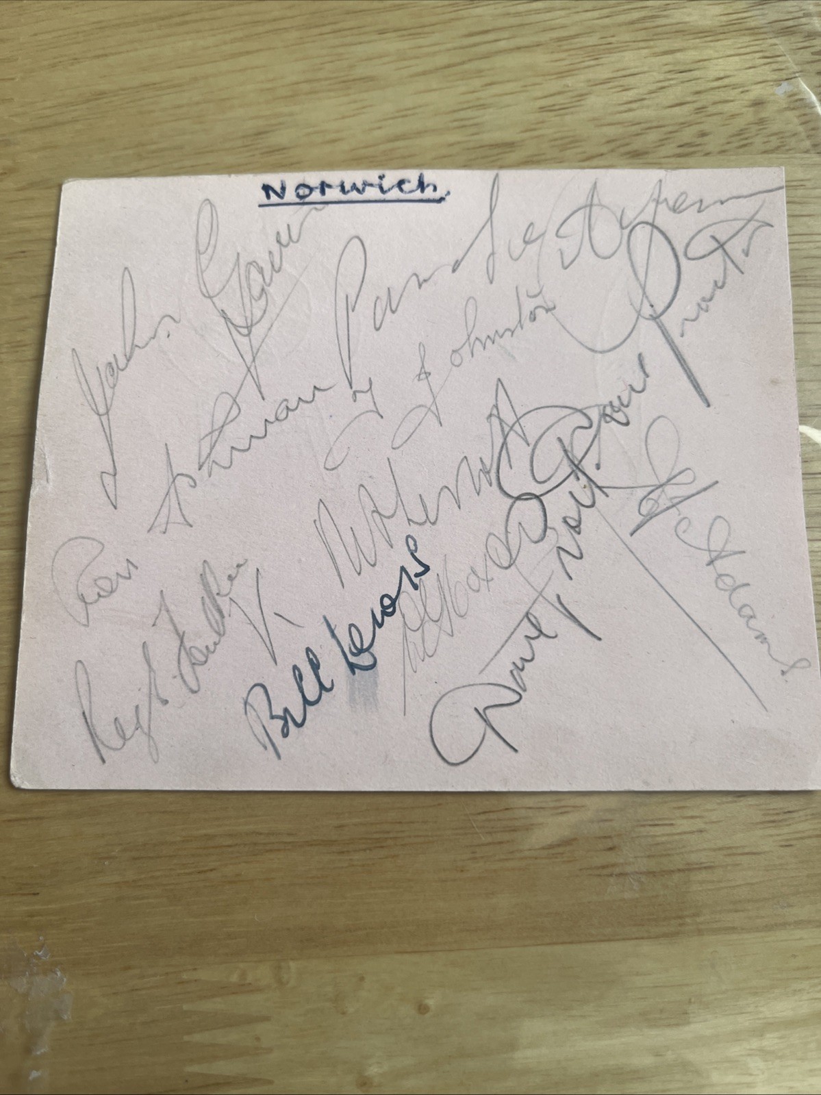 Norwich City Vintage Autographs 1952 for sale on Ebay