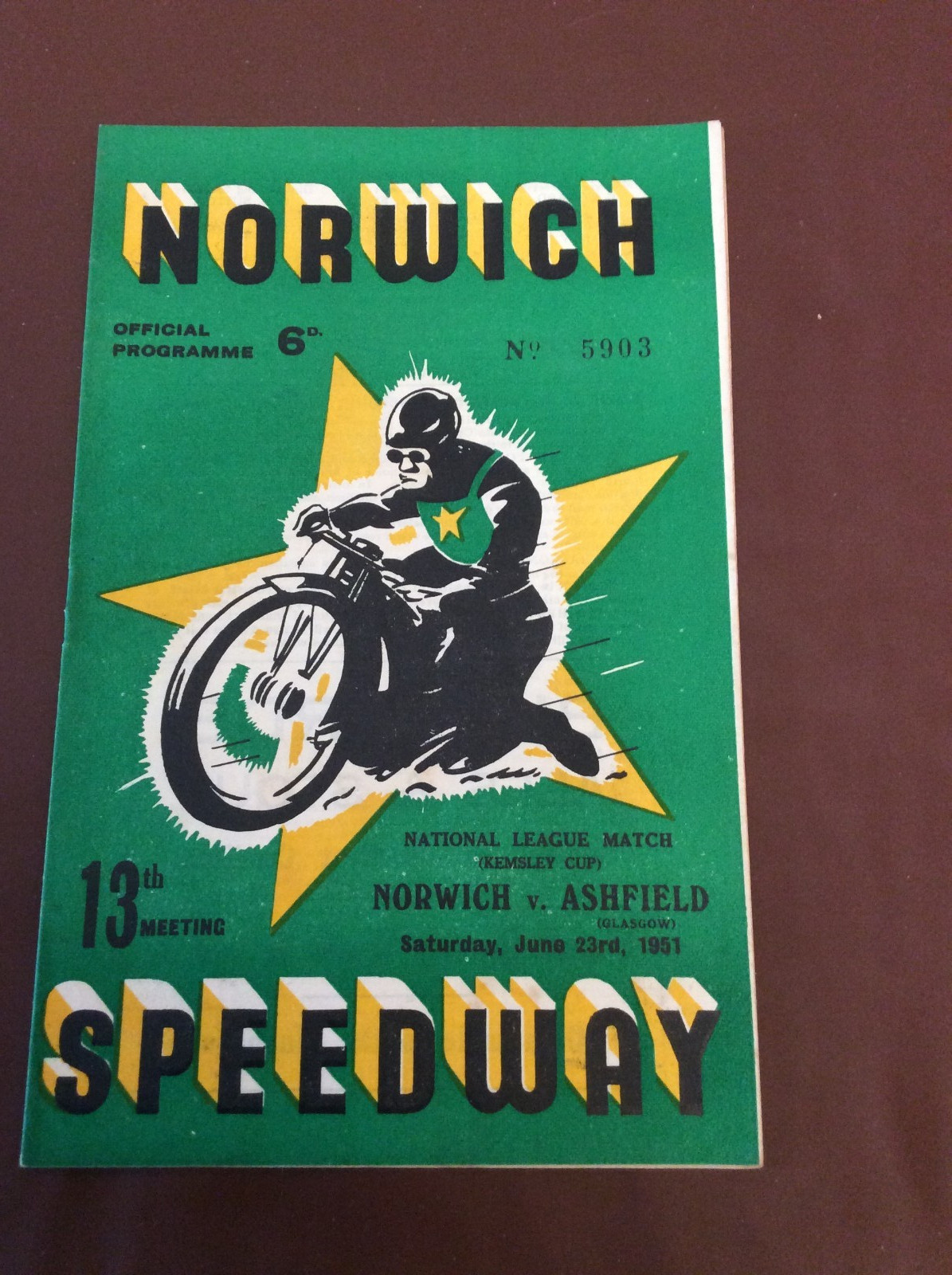 1951 NORWICH v ASHFIELD GLASGOW 23rd JUNE ( GOOD CONDITION ) for sale on Ebay