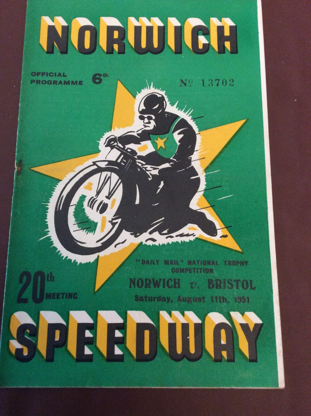1951 NORWICH v BRISTOL 11th AUGUST ( GOOD CONDITION )  for sale on Ebay