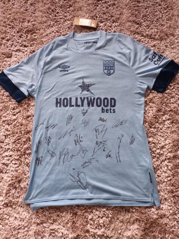 Brentford Away Football shirt** Signed**size Large Uk**bnwt**Premier League** for sale on Ebay