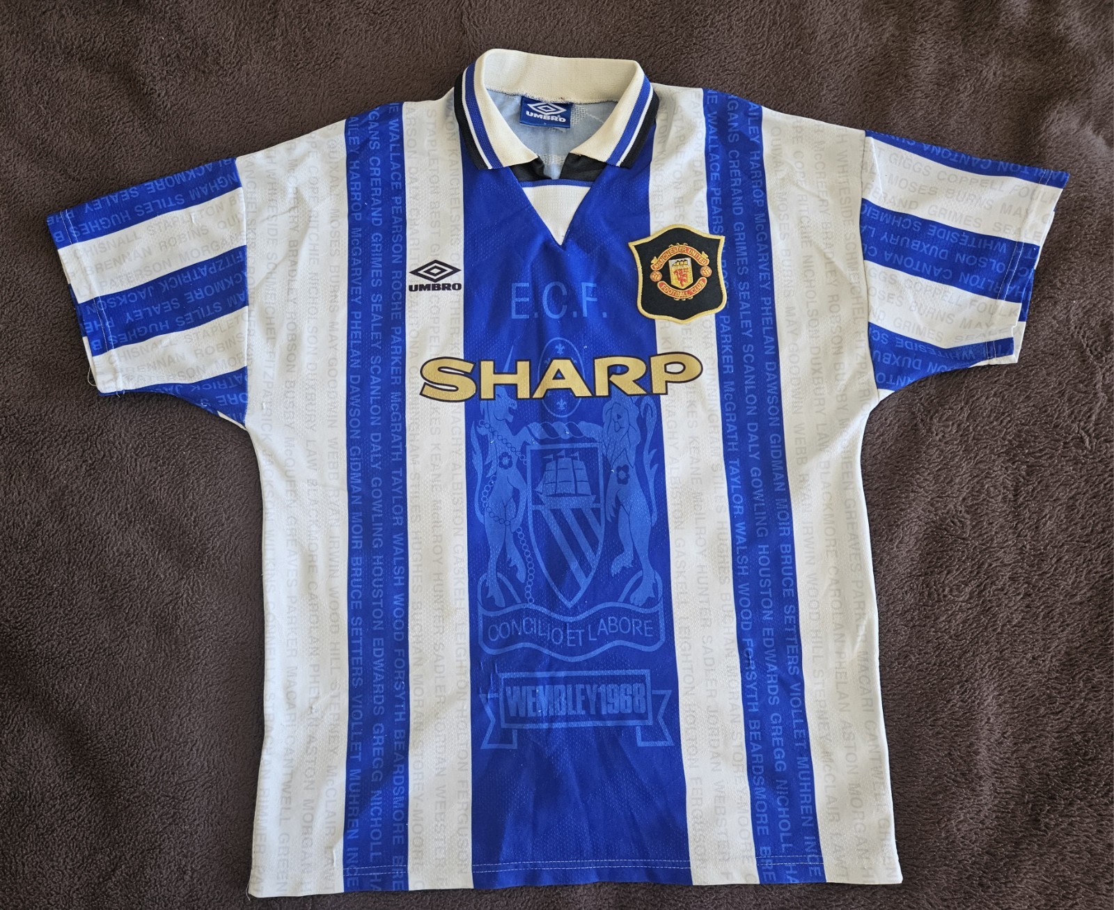 Vintage Manchester United 1994/95 Away Shirt - Retro Umbro Jersey - Size Large for sale on Ebay