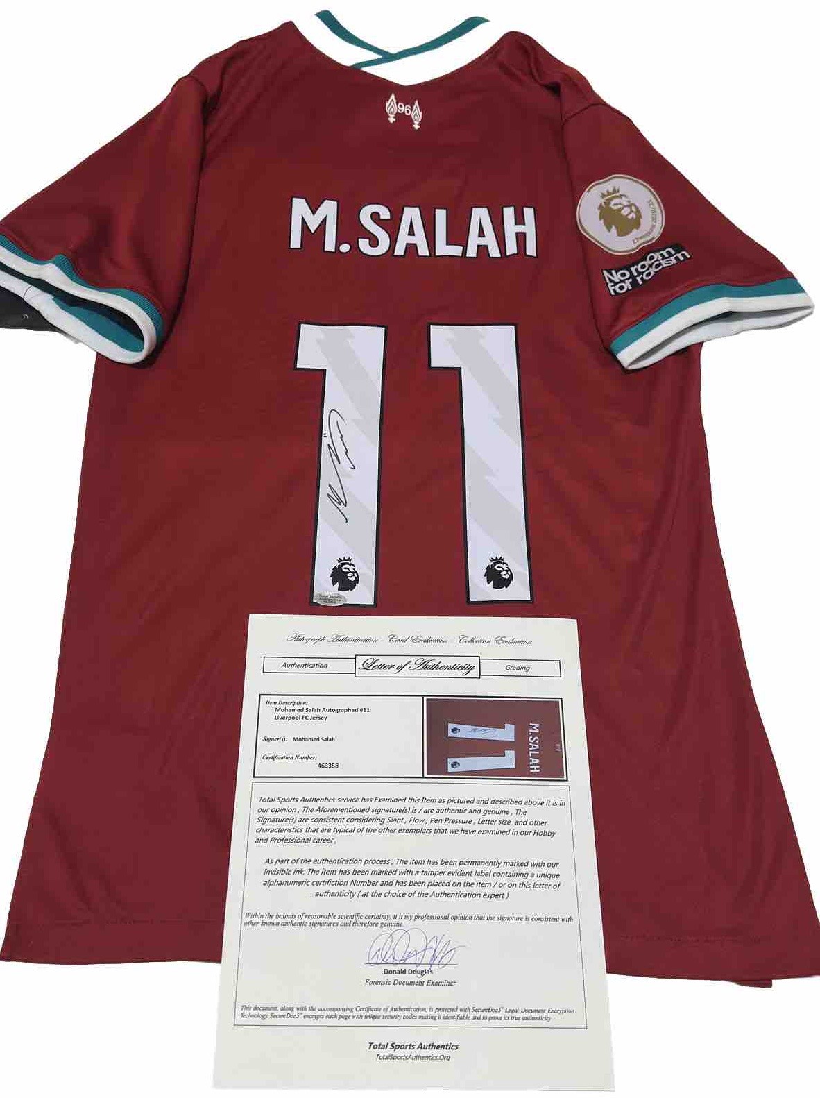 Mohamed Salah Signed Autographed jersey Liverpool soccer Premier League LOA for sale on Ebay