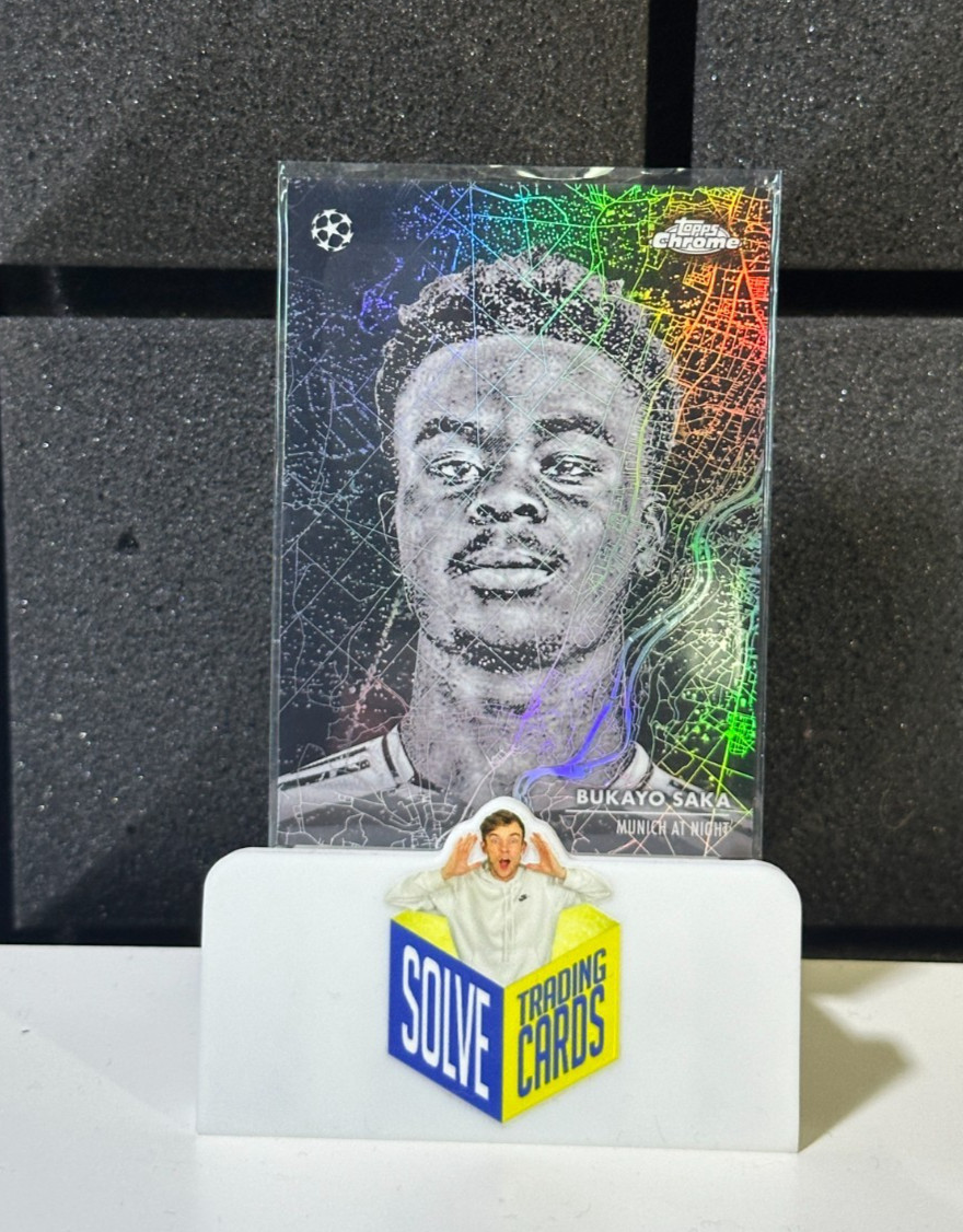 Bukayo Saka Munich at Night Case Hit Topps Chrome 2024/25 Arsenal SSP UCL for sale on Ebay