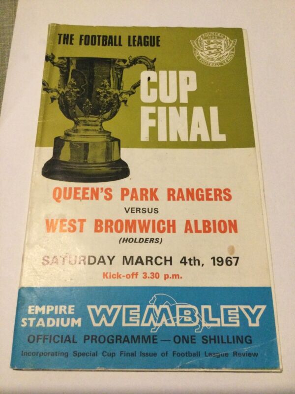 1967 Wembley League Cup Final QPR v WBA West Brom Programme,Ticket&Coach Receipt for sale on Ebay