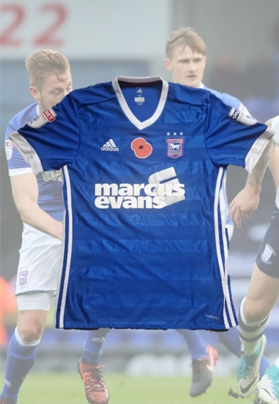 Ipswich Town Adidas 2017/18 | Adam Webster | Championship Matchworn Poppy Shirt for sale on Ebay