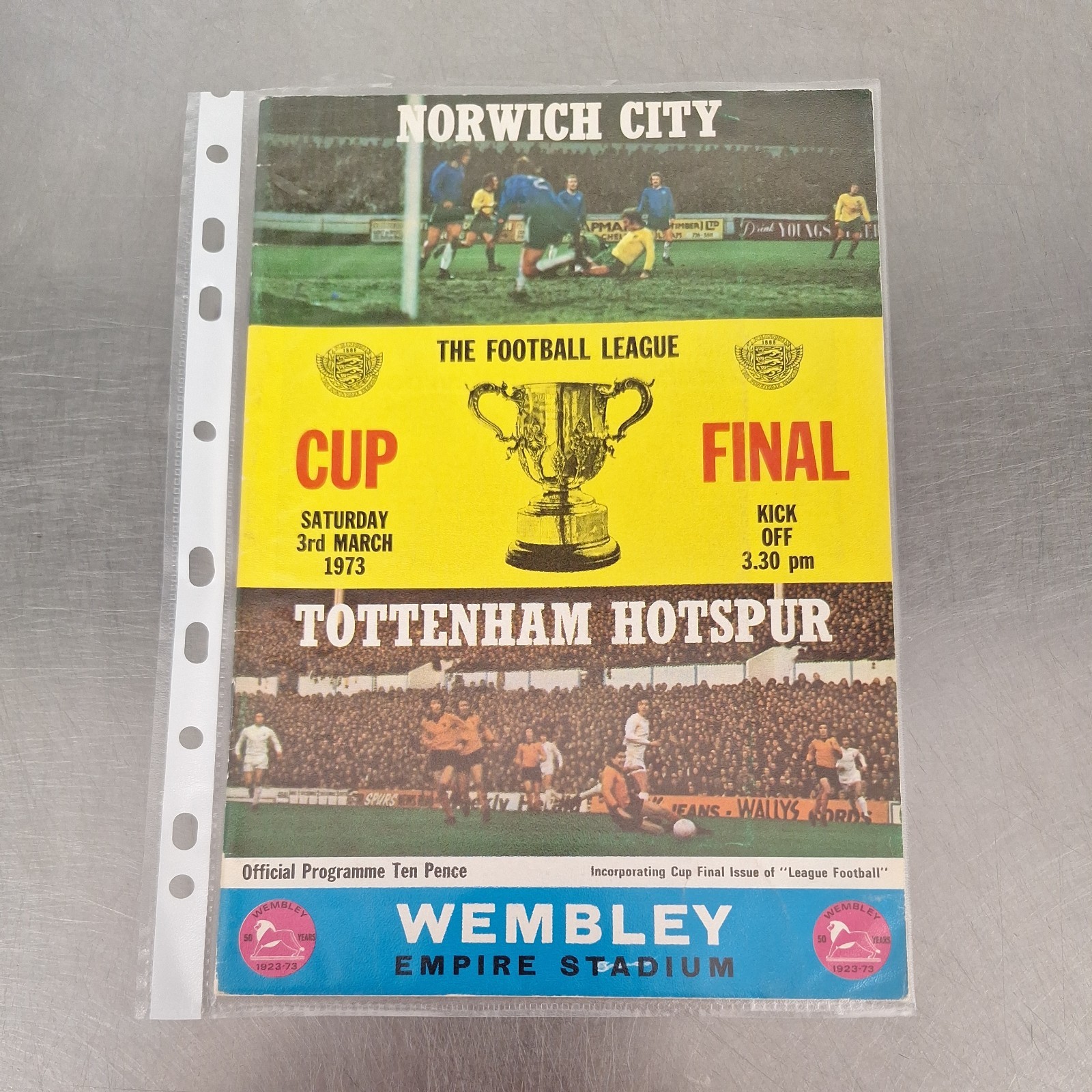 Tottenham v Norwich City 1973 League Cup final  for sale on Ebay