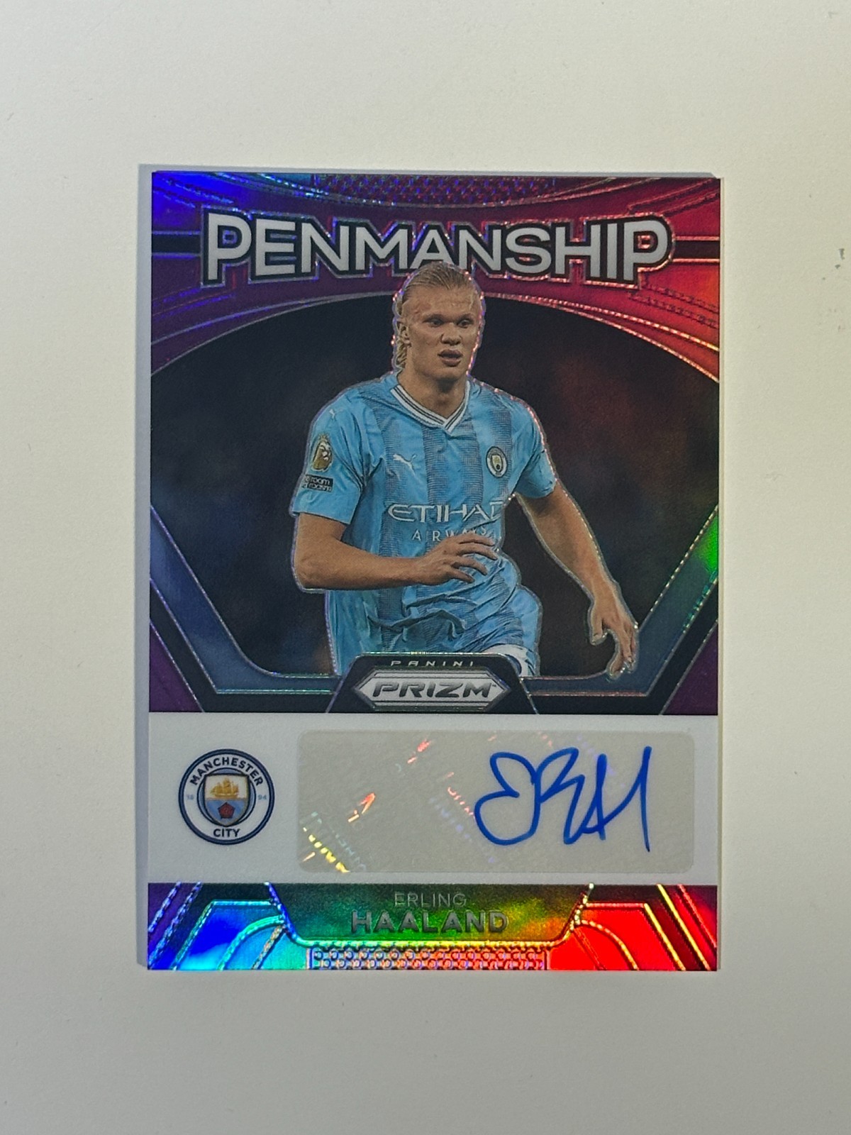 Haaland Autograph /25 Panini Premier League Prizm 2023/24 Manchester City for sale on Ebay
