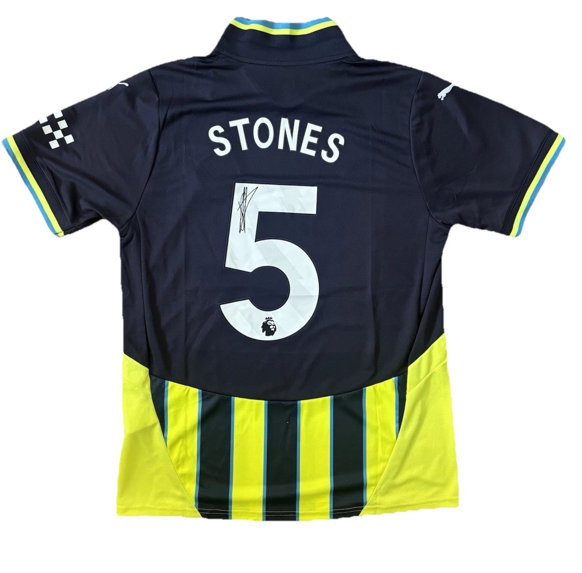 JOHN STONES Signed MANCHESTER CITY 2024/25 Away Shirt Football England COA for sale on Ebay