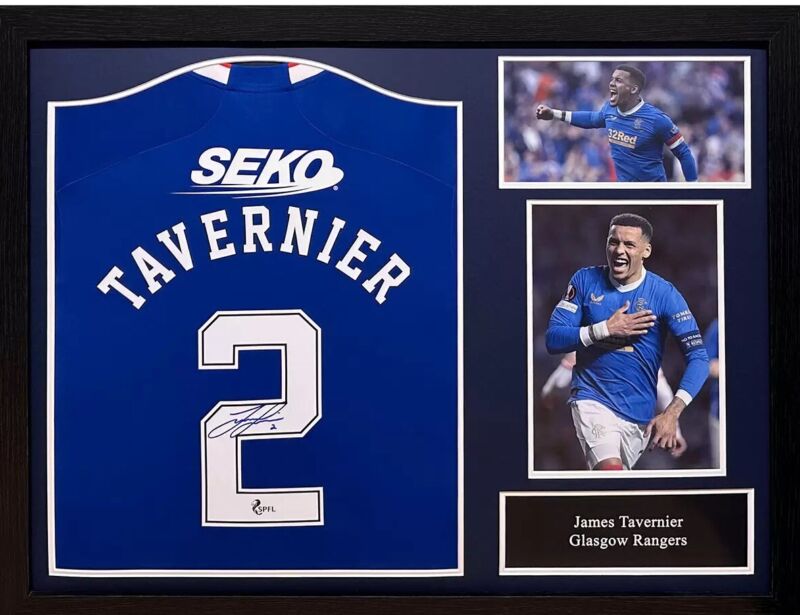 Rangers FC James Tavernier Framed Signed Shirt for sale on Ebay