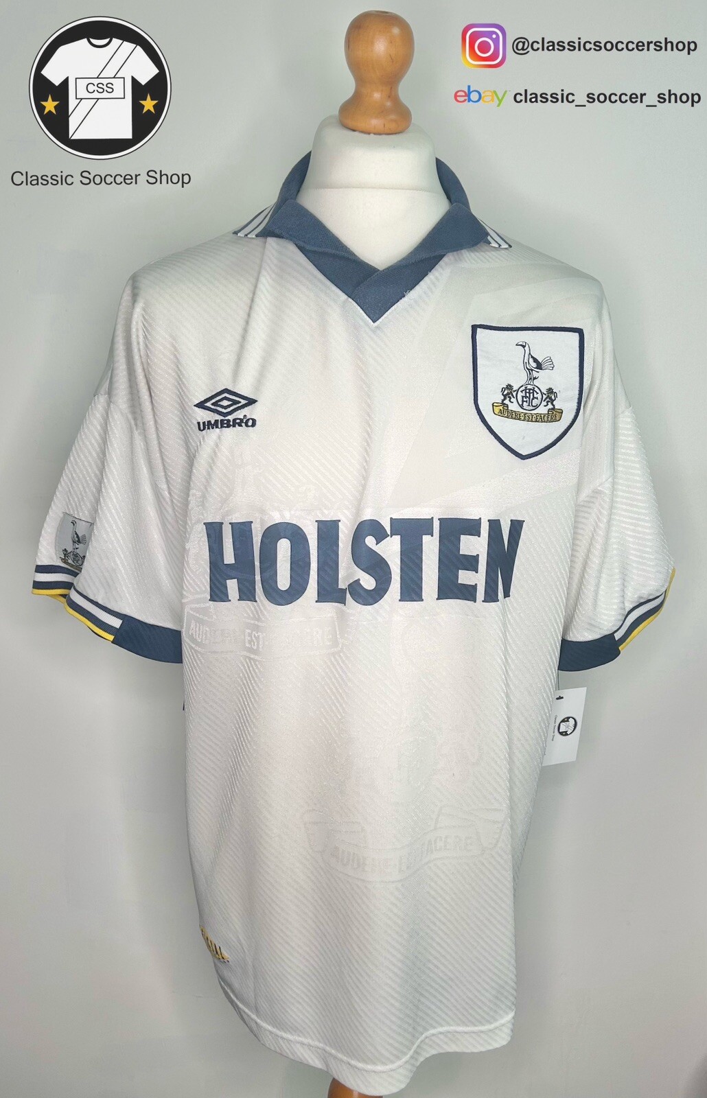 Tottenham Hotspur 1993/95 Home Shirt Extra Large / XL for sale on Ebay