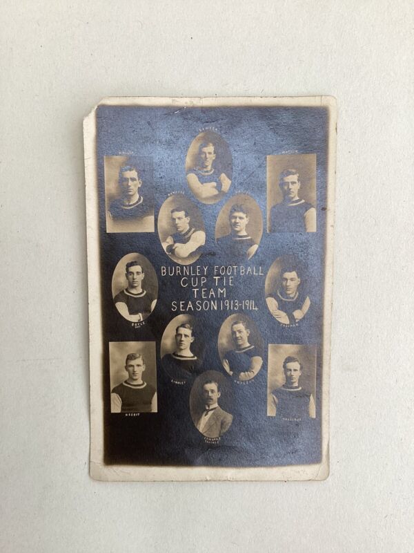 Vintage Postcard, BURNLEY Football  Cup Tie Team 1913 - 1914. for sale on Ebay