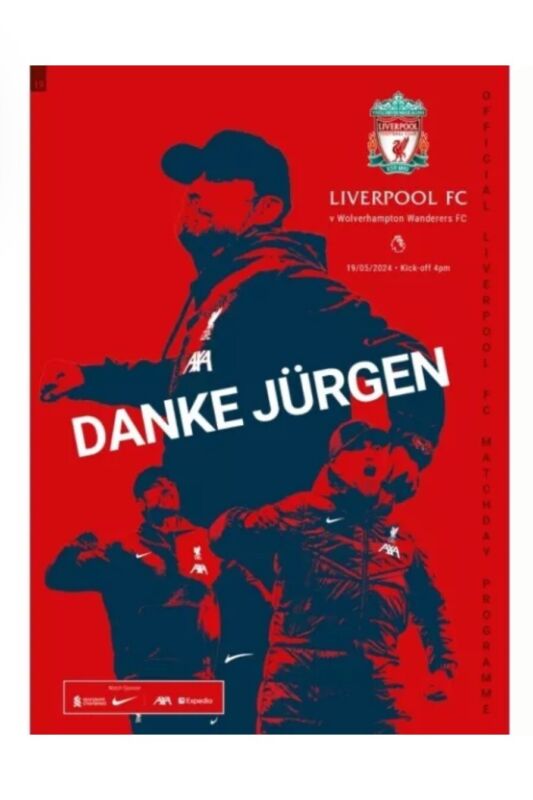 JURGEN KLOPP Last Match Liverpool FC v Wolves Match Programme 19/5/24 for sale on Ebay