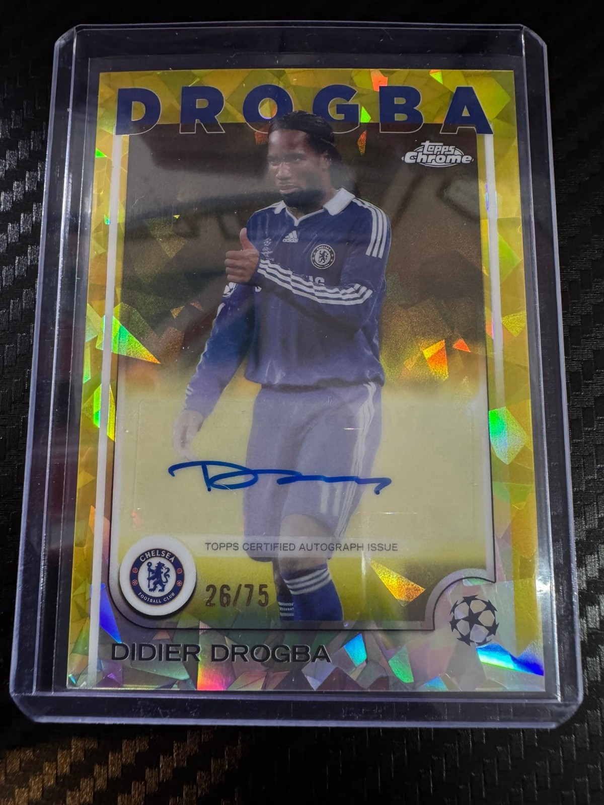 Didier Drogba /75 Chelsea Ivory Coast Topps UCC Sapphire Auto for sale on Ebay