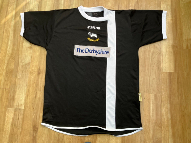 Derby County 2005/06 Black Away Shirt, Joma, 46 inches chest size (XL) VG Cond  for sale on Ebay
