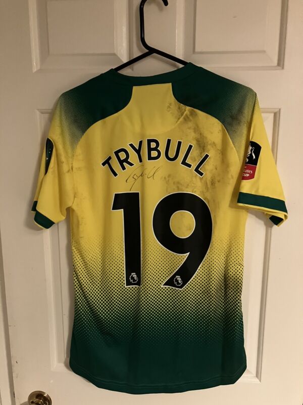 Norwich City Tom Trybull Match Worn Shirt Fa Cup for sale on Ebay