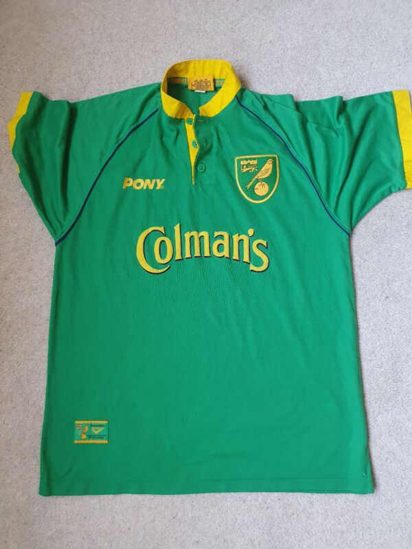 Vintage Norwich City Football Club away shirt for sale on Ebay