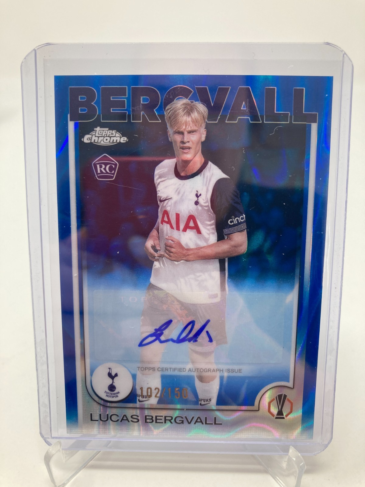 TOPPS CHROME  24/25 LUCAS BERGVALL TOTTENHAM AUTO 102/150. for sale on Ebay