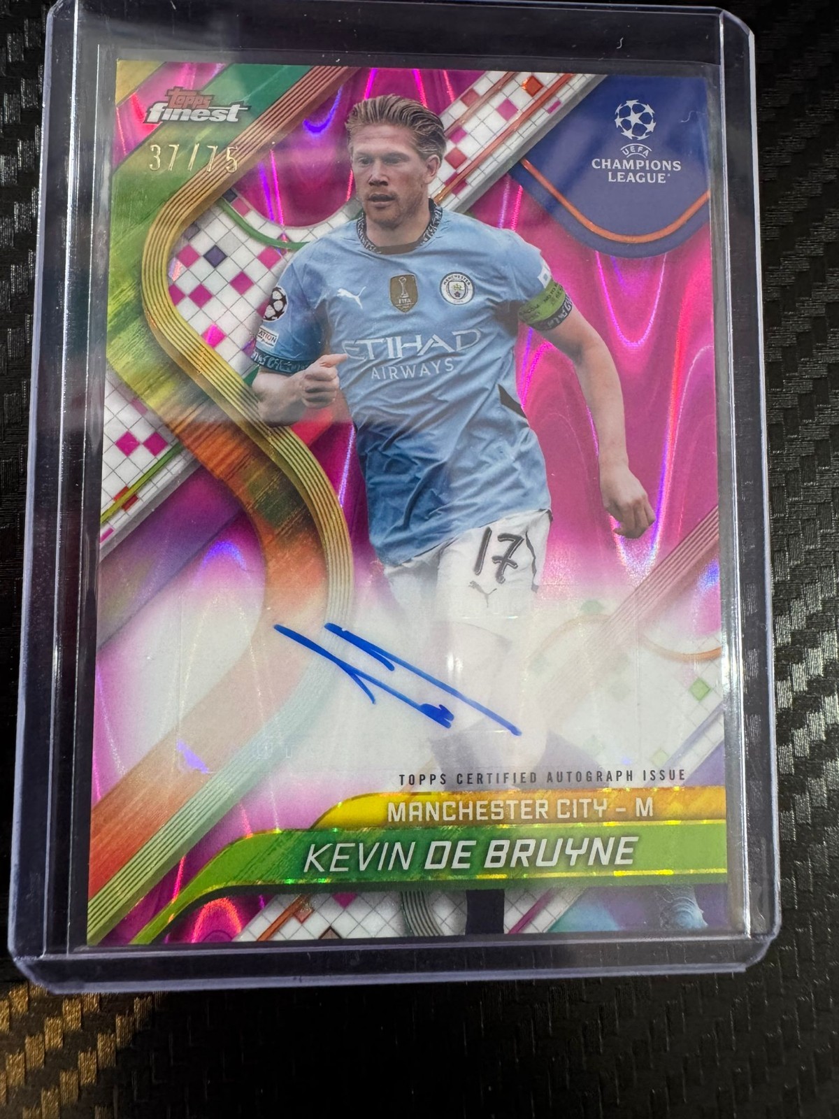 Kevin de Bruyne /75 Auto Manchester City Belgium Napoli Finest Topps for sale on Ebay