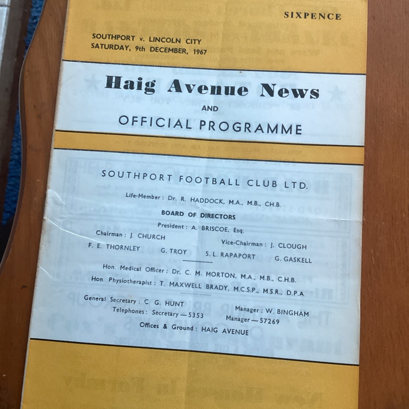 Southport v Lincoln City - F.A. Cup 1st Round Programme 1967/68 for sale on Ebay