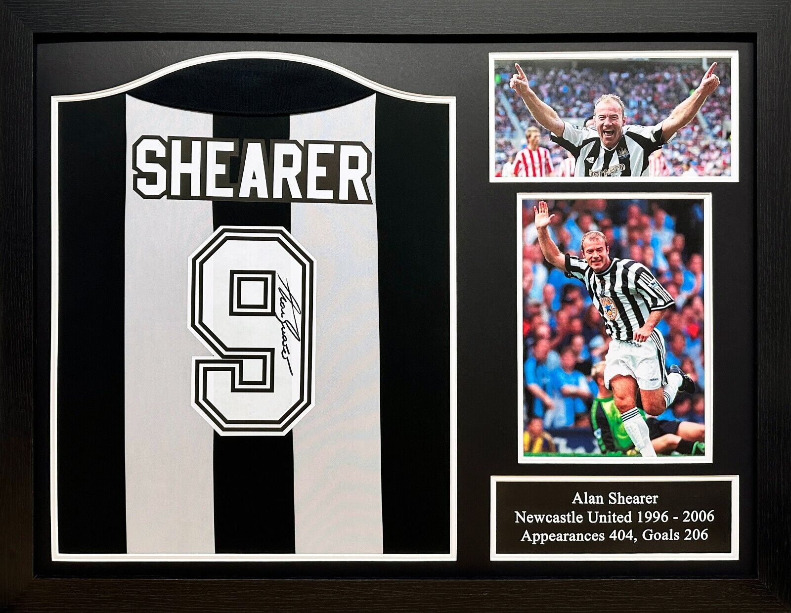 FRAMED ALAN SHEARER SIGNED NEWCASTLE UNITED RETRO FOOTBALL SHIRT COA SEE PROOF for sale on Ebay